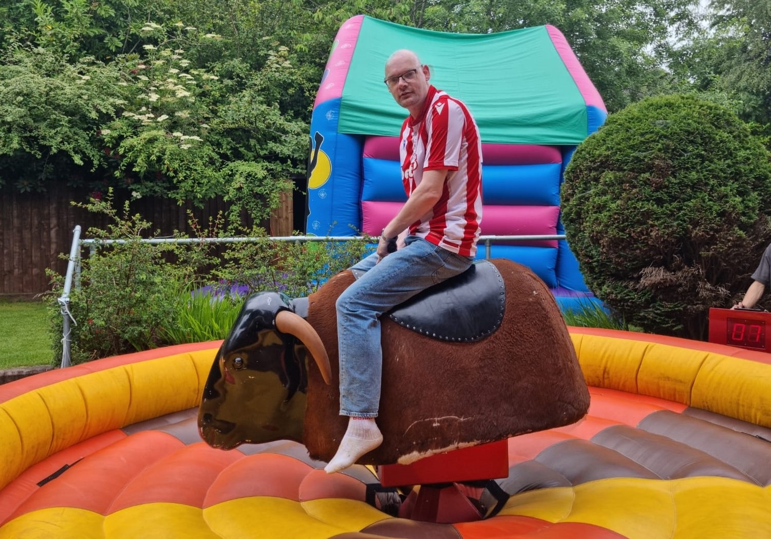 Person on bull ride